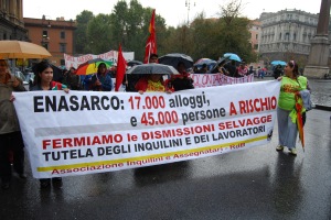 Inquilini Enasarco allo sciopero generale del 17 ottobre (Foto Sina)